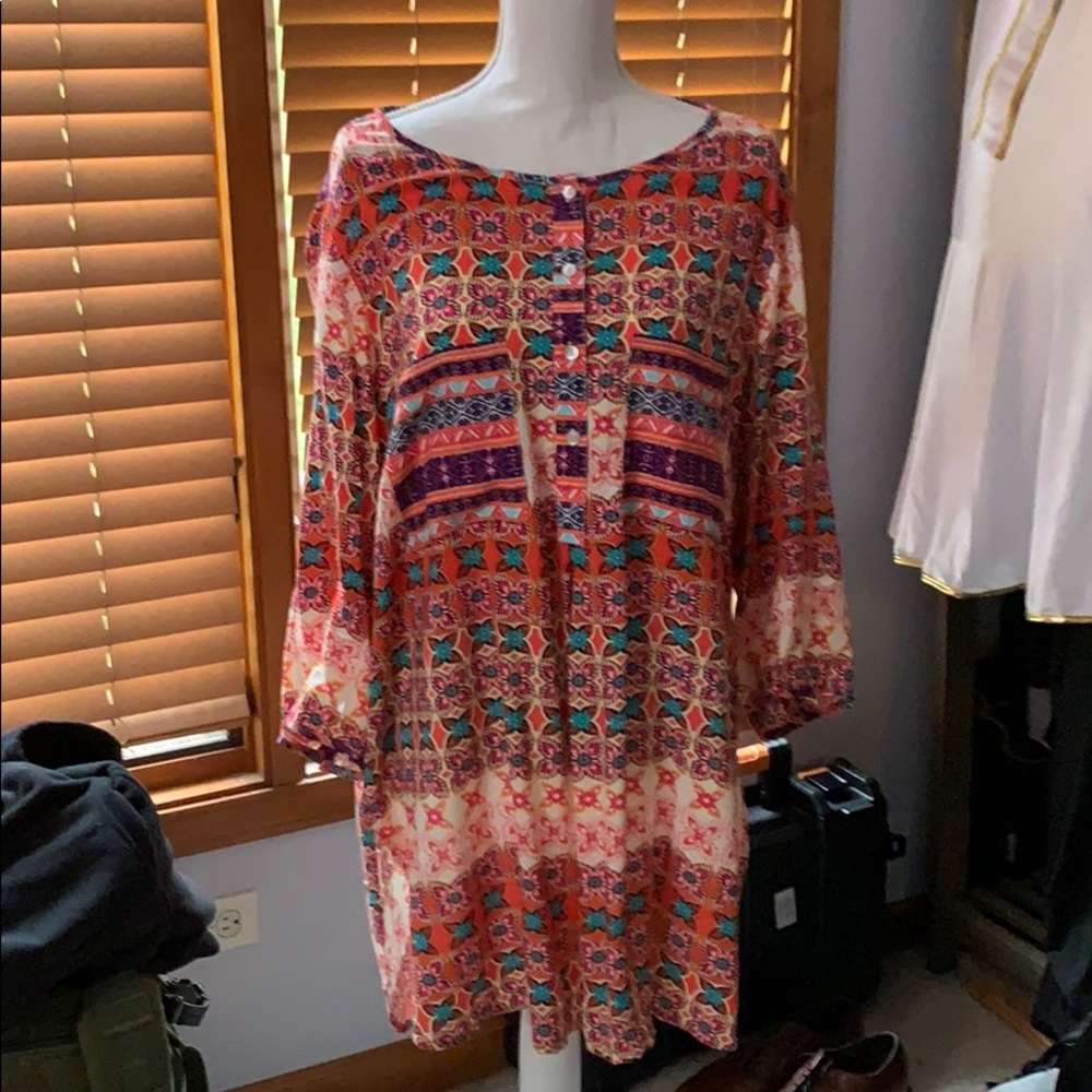 EUC Anthropologie Fig & Flower Tunic/Top